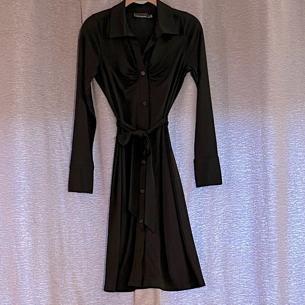Medium Black Express Long-Sleeve Shirt Dress